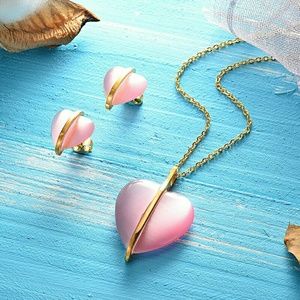 Stainless steel pink heart